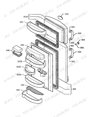 Взрыв-схема холодильника Zanussi ZF4YEL - Схема узла Refrigerator door