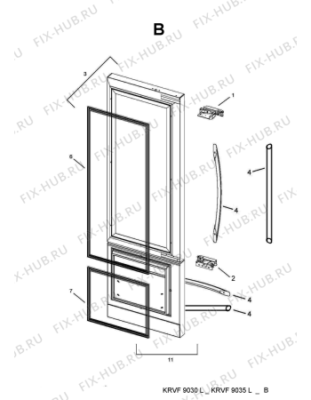 Схема №1 KRVF9030L (F093754) с изображением Модуль (плата) управления для холодильника Indesit C00376622