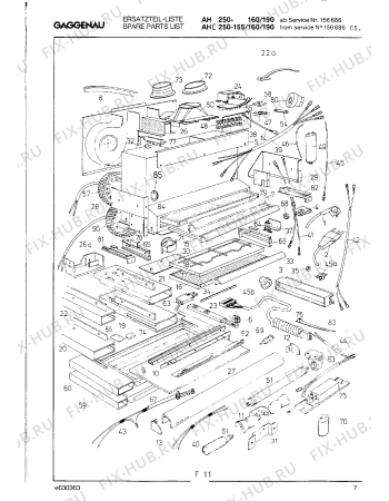 Схема №3 AH250191RK с изображением Кабель для электровытяжки Bosch 00098407