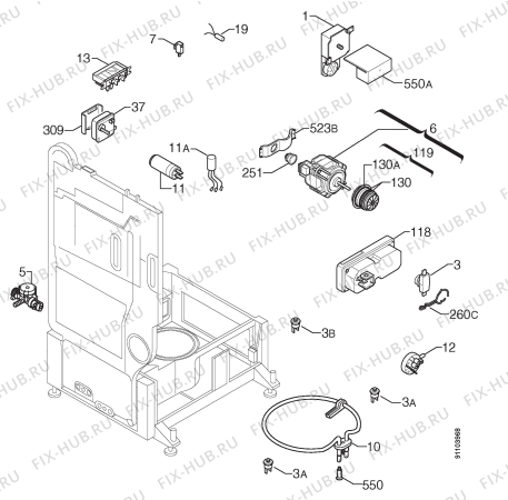 Взрыв-схема посудомоечной машины Zanussi DWS949W - Схема узла Electrical equipment 268