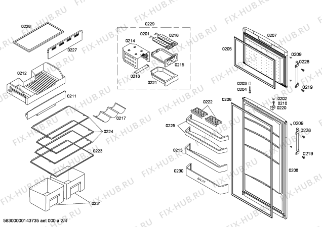 Схема №1 3FFP3767 с изображением Дверь для холодильной камеры Bosch 00248535