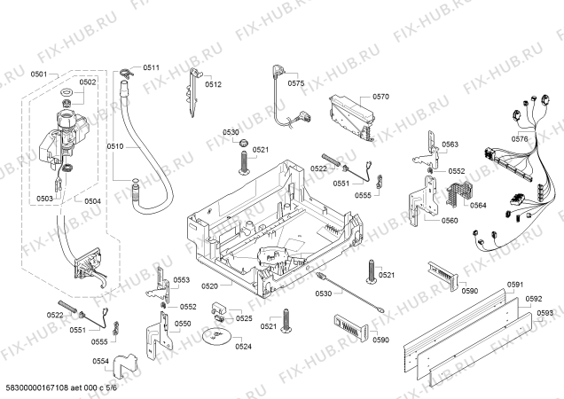 Взрыв-схема посудомоечной машины Bosch SMU53L15EU SilencePlus - Схема узла 05