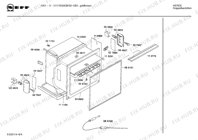 Схема №3 U1170G0GB 1051-3 с изображением Панель управления для духового шкафа Bosch 00282252
