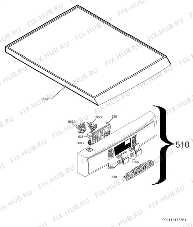 Взрыв-схема посудомоечной машины Electrolux ESF4550ROW - Схема узла Command panel 037