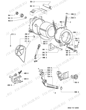 Схема №1 AWO 6225 с изображением Обшивка для стиралки Whirlpool 481245215256