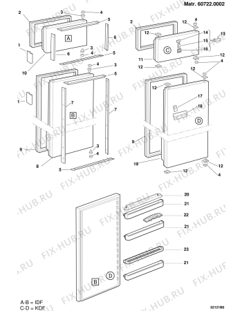 Взрыв-схема холодильника Indesit GD290 (F014602) - Схема узла