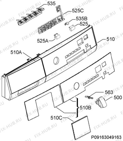 Взрыв-схема сушильной машины Aeg Electrolux T59829 - Схема узла Command panel 037