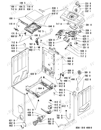 Схема №1 AWT 8108/1 с изображением Обшивка для стиральной машины Whirlpool 481245211998