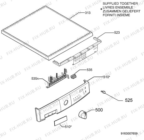 Взрыв-схема сушильной машины Zanussi ZTE289 - Схема узла Command panel 037