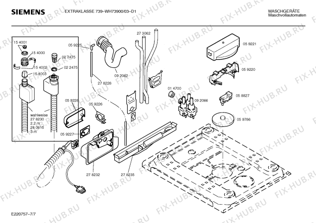 Схема №3 WH73800 с изображением Инструкция по эксплуатации для стиралки Siemens 00514836