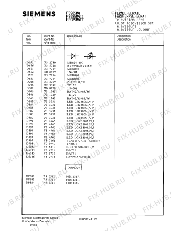 Схема №2 FS985M4FF с изображением Инструкция по эксплуатации для телевизора Siemens 00530612