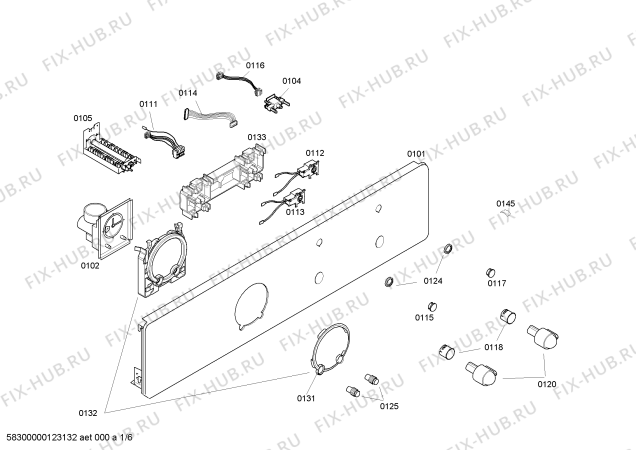 Схема №1 HBN630N60F с изображением Переключатель режимов для плиты (духовки) Bosch 00643335