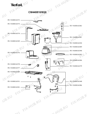 Схема №1 CM4408B2/9Q0 с изображением Криостат для электрокофемашины Tefal FS-9100016348