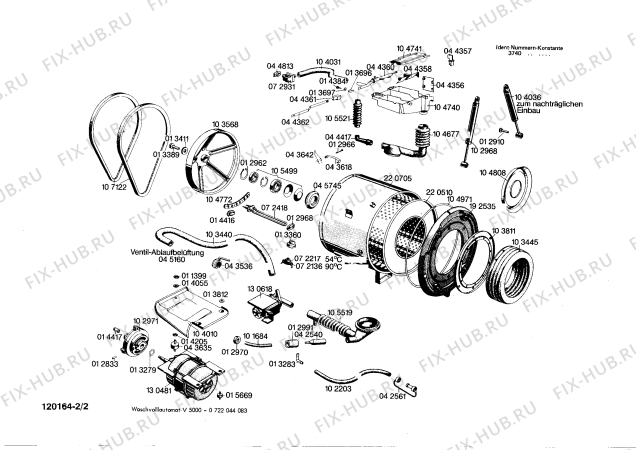 Схема №1 0722044083 V5000 с изображением Клапан для стиралки Bosch 00108723