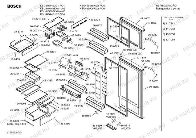 Взрыв-схема холодильника Bosch KSU445506K BOSCH - Схема узла 02