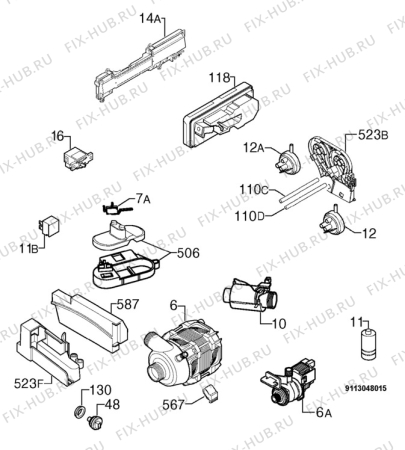 Взрыв-схема посудомоечной машины Privileg 00657064_11228 - Схема узла Electrical equipment 268