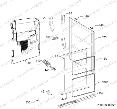 Взрыв-схема плиты (духовки) Zanussi ZCG43200BA - Схема узла Housing 001