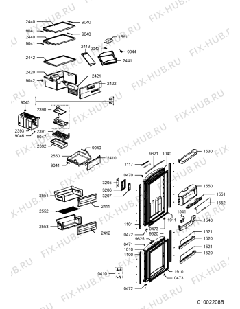 Схема №1 WBS 4345 A+NFS с изображением Заглушка для холодильной камеры Whirlpool 482000006722