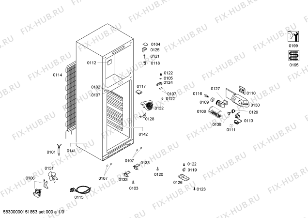 Схема №1 BD2668TM с изображением Дверь для холодильной камеры Bosch 00246349