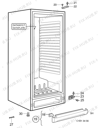 Взрыв-схема холодильника Electrolux AR7805C - Схема узла C10 Cabinet