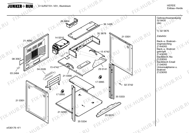 Схема №1 E13JR29 с изображением Инструкция по эксплуатации для духового шкафа Bosch 00528435
