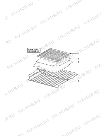 Взрыв-схема плиты (духовки) Aeg D4100W (WHITE) - Схема узла H10 Furniture