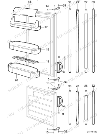 Взрыв-схема холодильника Electrolux ER8599BSNO - Схема узла C10 Optional door