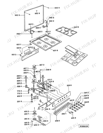 Схема №1 ACM 207/BB с изображением Панель для плиты (духовки) Whirlpool 481945358404