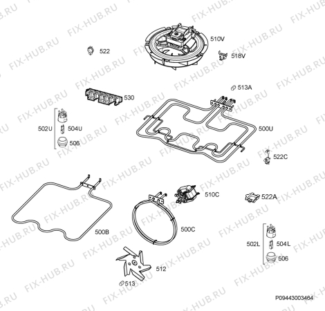 Взрыв-схема плиты (духовки) Zanussi ZCV46200BA - Схема узла Electrical equipment