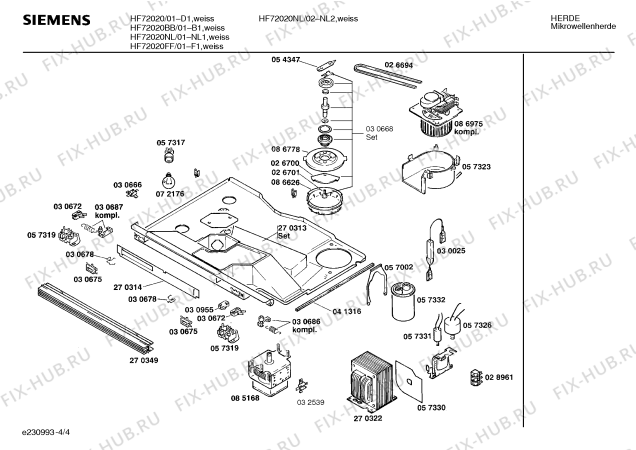 Взрыв-схема микроволновой печи Siemens HF72020NL - Схема узла 04