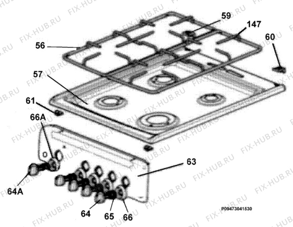 Взрыв-схема плиты (духовки) Electrolux EKG500104W - Схема узла Section 4