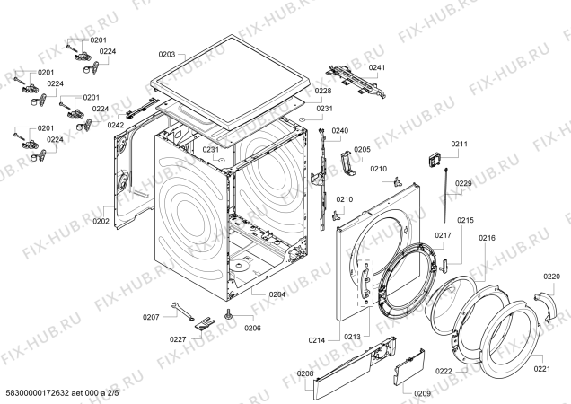 Взрыв-схема стиральной машины Siemens WM14S464FG varioPerfect iQ700 - Схема узла 02