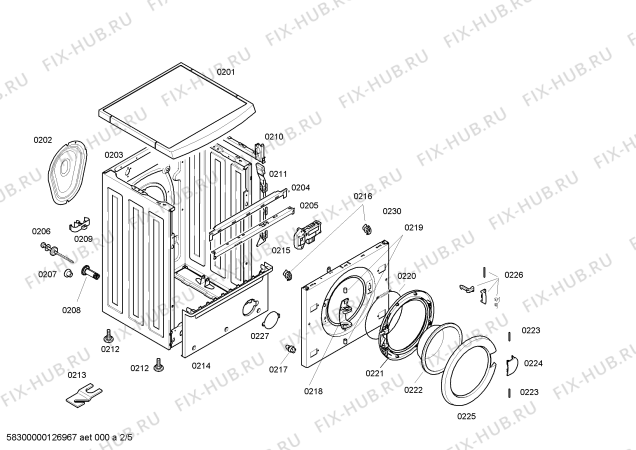 Схема №2 3TE60100NA с изображением Ручка для стиралки Bosch 00644556