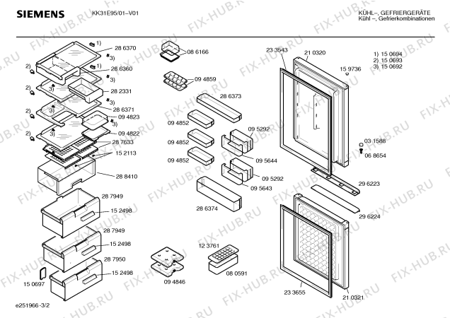 Схема №1 KK31E95 с изображением Кнопка для холодильника Siemens 00162222