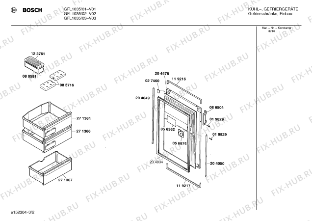 Взрыв-схема холодильника Bosch GFL1035 - Схема узла 02