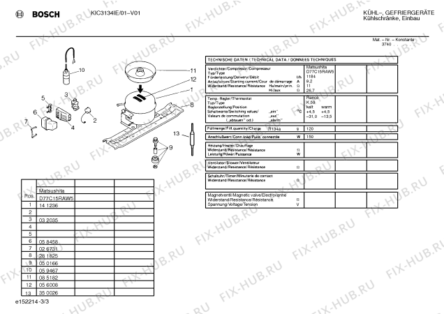 Взрыв-схема холодильника Bosch KIC3134IE - Схема узла 03