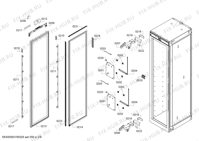 Схема №2 FI24DP32 с изображением Монтажный набор для холодильной камеры Bosch 00749363