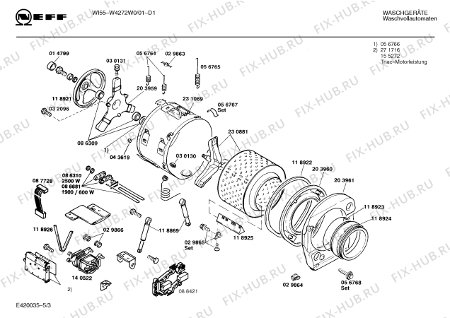 Схема №1 W4272W0 WI55 с изображением Панель для стиральной машины Bosch 00273377