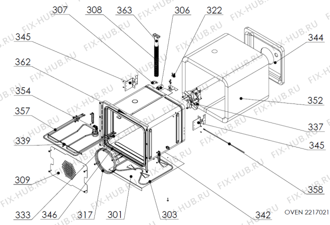 Взрыв-схема вытяжки Upo C441KR A42001141 FI   -White FS 50 (172168, A42001141) - Схема узла 03