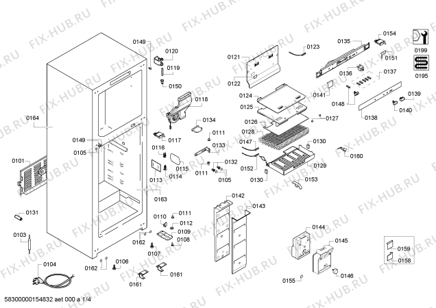 Схема №1 KD45NV04NE с изображением Поднос для холодильника Siemens 00706566