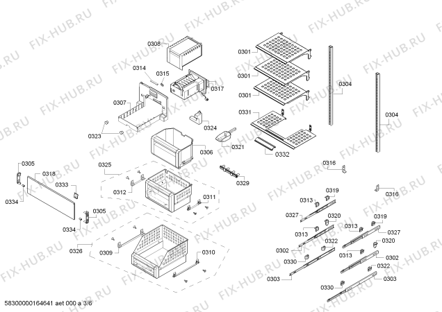 Схема №2 T18IF800SP с изображением Контейнер для кубиков льда для холодильной камеры Bosch 00706858