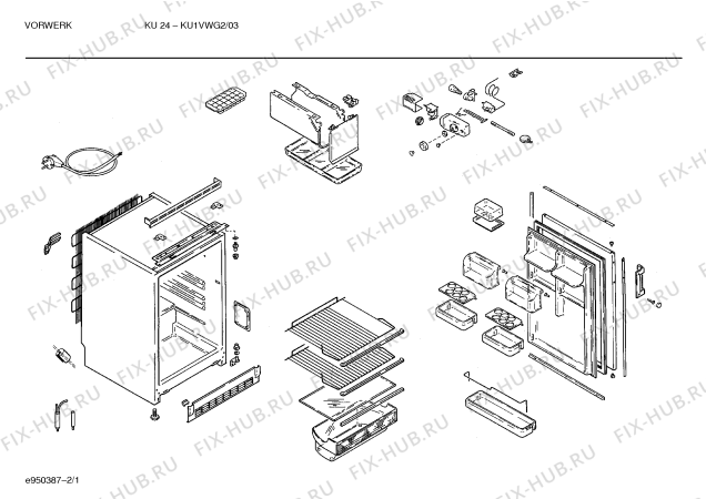 Схема №1 KU1VWG2 KU 24 с изображением Поднос для холодильной камеры Bosch 00271435