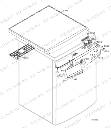 Взрыв-схема стиральной машины Zanussi ZWH5125 - Схема узла Command panel 037