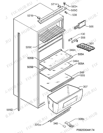 Взрыв-схема холодильника Aeg Electrolux SDS41200S0 - Схема узла Housing 001