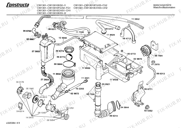 Схема №1 CW13010CH CW1301 с изображением Инструкция по эксплуатации для стиральной машины Bosch 00514415