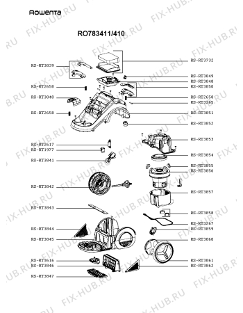 Схема №2 RO783411/410 с изображением Крышка для пылесоса Rowenta RS-RT3866