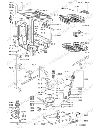 Схема №1 100 989 30 DWF A00 W с изображением Вложение для посудомоечной машины Whirlpool 481245310352