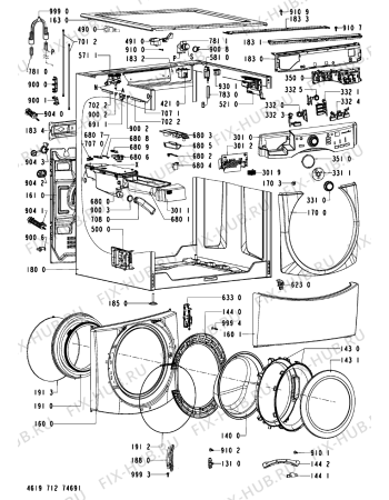 Схема №1 MHWE 950 WJ 02 с изображением Декоративная панель для стиральной машины Whirlpool 481070253961
