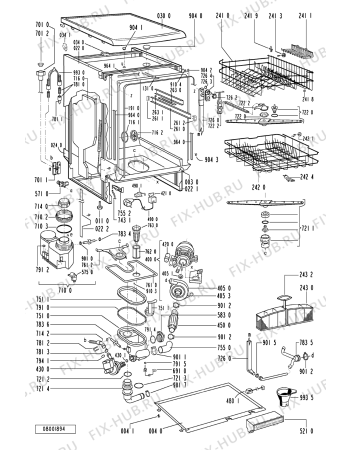 Схема №1 ADP 232 S WH с изображением Обшивка для посудомоечной машины Whirlpool 481245370894