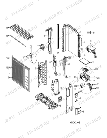 Схема №1 O1I092EUI (F086454) с изображением Другое для кондиционера Indesit C00304051